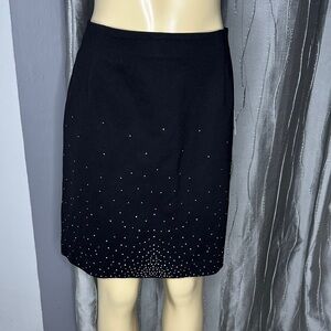 Nine West Black Pencil Skirt with Silver Details Sz L